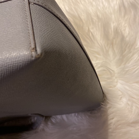 Betsey Johnson Grey Floral Blue Purple Purse Tote Bag with Wristlet - Picture 6 of 9